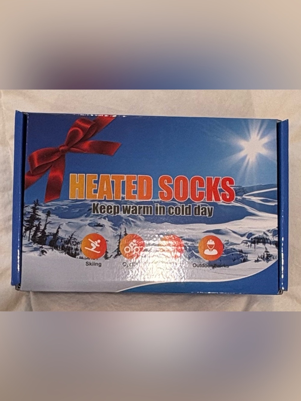 Heated Socks Rechargeable Winter Thermal Gift Set NIB Fast Heating